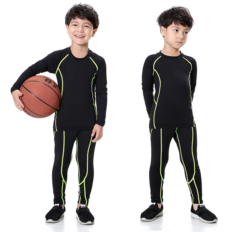 Children&#039;s Tights Suit Boys Primary School Girls Basketball Wear Base Clothing Training Running Tights Group Purchase Wholesale