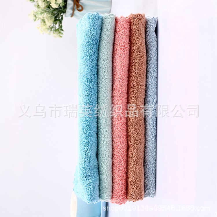 Factory direct sales 75*35 speed dry coral plush plain coloured towel for men and women sports towel wholesale