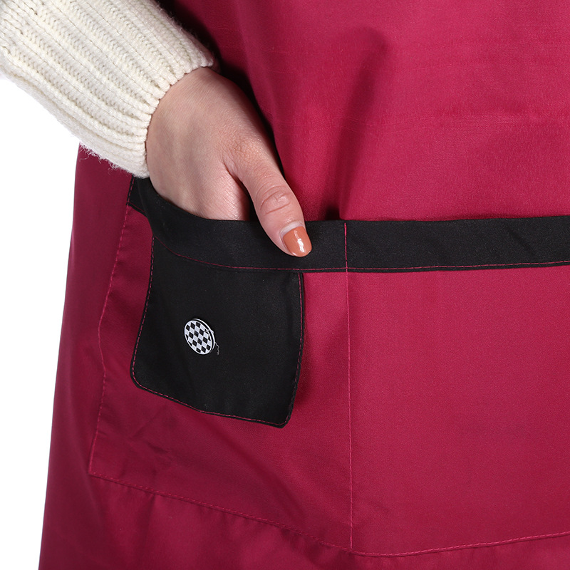 Fashionable home apron plain coloured suspender apron pocket waterproof and  anti - oil manufacturers direct sales.