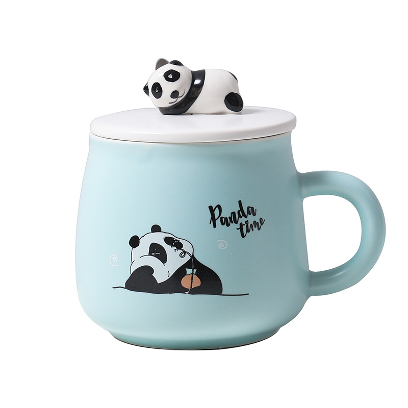 Three-dimensional Cartoon Panda Coloured Glaze Ceramic Cup Cute Cup Men and Women Students Ins Artistic Hipster Mug
