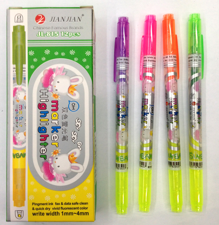 Highlighters, markers, dry erase markers, gel pens, fountain pen