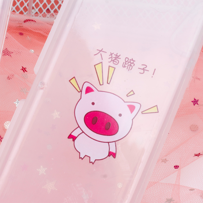 Korean Stationery Fashion Rabbit Shape Transparent Pp Pencil Box Simple Students&#039; Supplies Stationery Box Pencil Box Storage Box