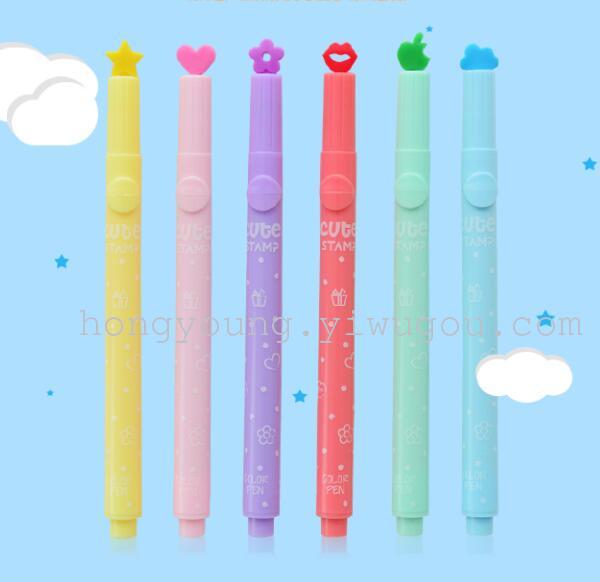 South Korea stationery lovely stamp highlighter jelly candy color mark pen creative color pencil