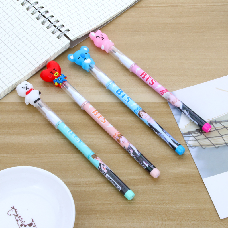 Creative Cartoon Animal BTS Pencil Sharpening-Free Pencil Cute Propelling Pencil Primary School Student Cartoon Bullet
