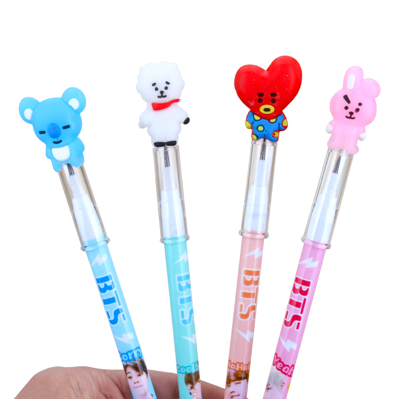 Creative Cartoon Animal BTS Pencil Sharpening-Free Pencil Cute Propelling Pencil Primary School Student Cartoon Bullet