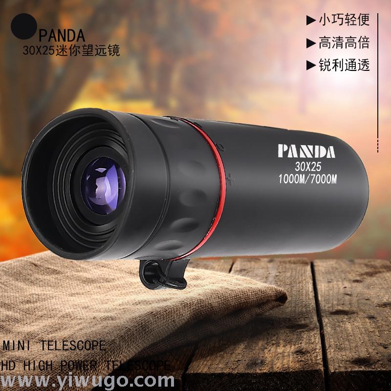 Foreign Trade Mini Single-Tube Telescope Portable Outdoor Camping Pocket Cross-Border E-Commerce Explosion Pa30x25