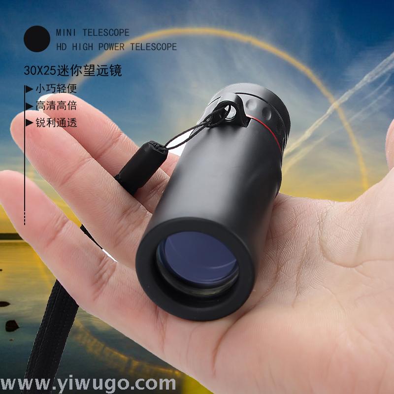 Foreign Trade Mini Single-Tube Telescope Portable Outdoor Camping Pocket Cross-Border E-Commerce Explosion Pa30x25