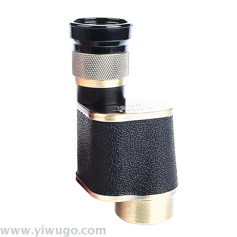 Factory Supply 8x24 Bronze Single Tube High Magnification HD Half-Side Single-Eye Pocket Metal Telescope Low Light Night Vision