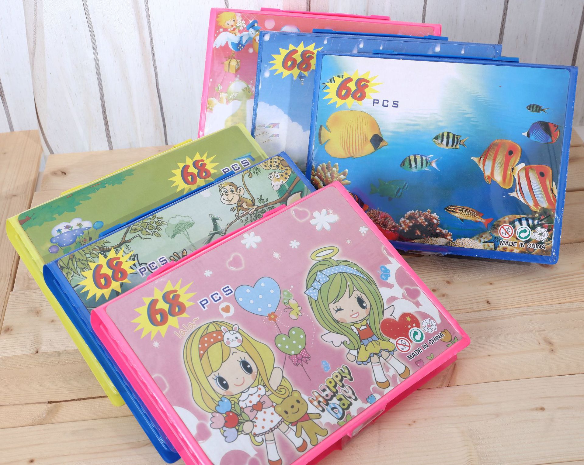 68-piece children's painting set students pencil box art learning watercolor pen stationery set