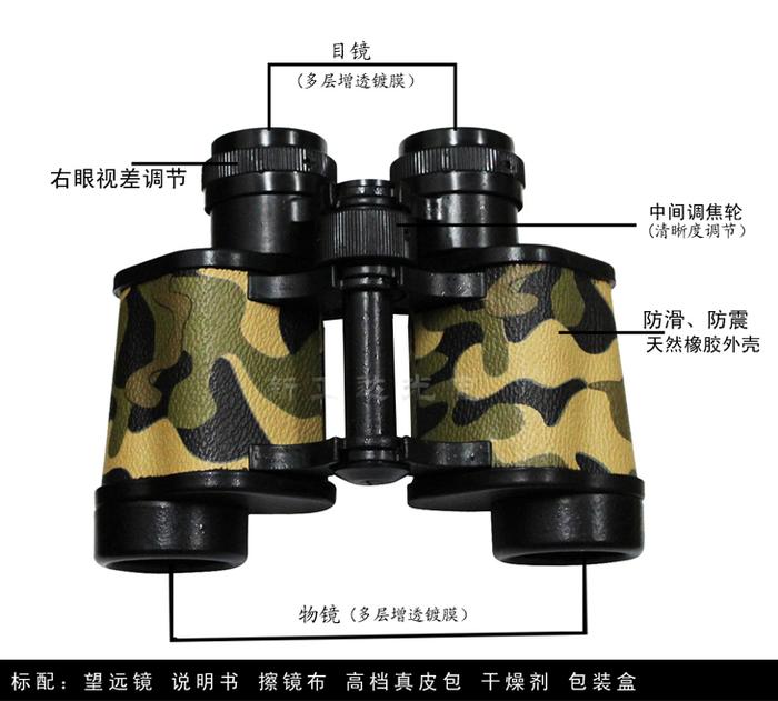 Boshiren62 Telescope Binocular Military Authentic High-Power HD Night Vision Non-Infrared Telescope Wyj Outdoor
