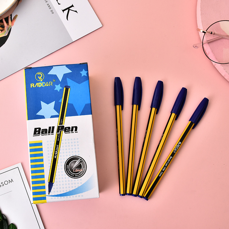 Foreign Trade Simple Ballpoint Pen Imitation Pencil Insert Plastic Rod Ballpoint Pen Custom Logo Advertising Marker Wholesale
