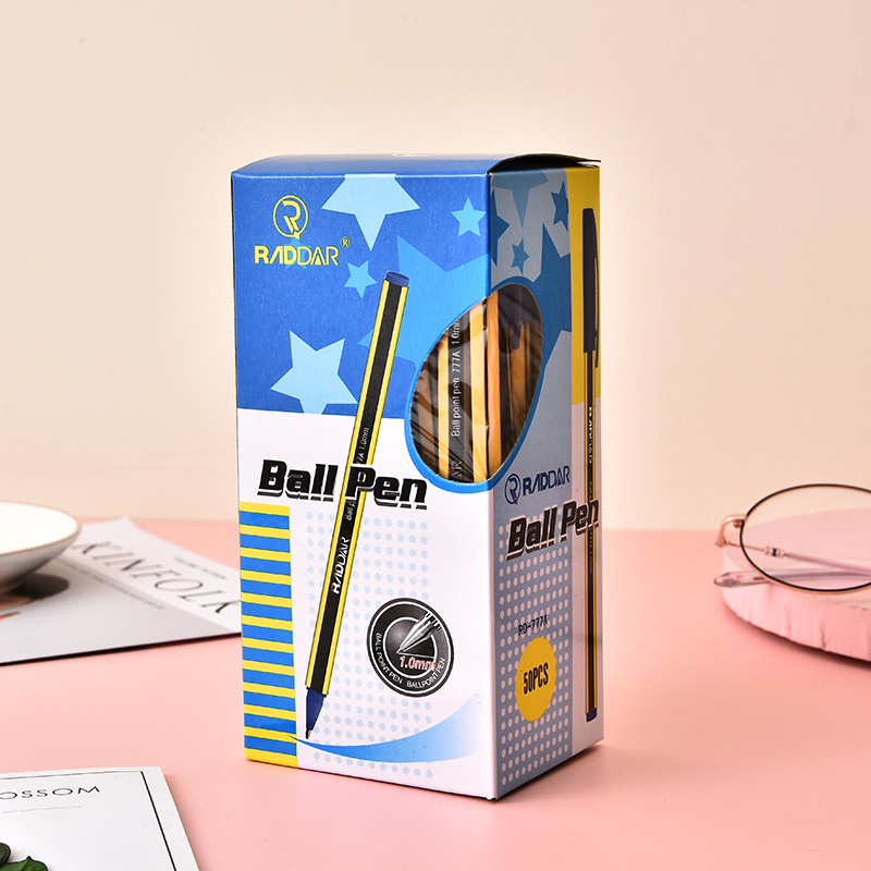 Foreign Trade Simple Ballpoint Pen Imitation Pencil Insert Plastic Rod Ballpoint Pen Custom Logo Advertising Marker Wholesale