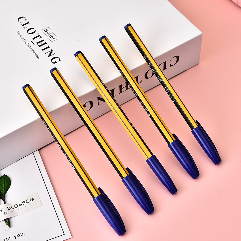 Foreign Trade Simple Ballpoint Pen Imitation Pencil Insert Plastic Rod Ballpoint Pen Custom Logo Advertising Marker Wholesale