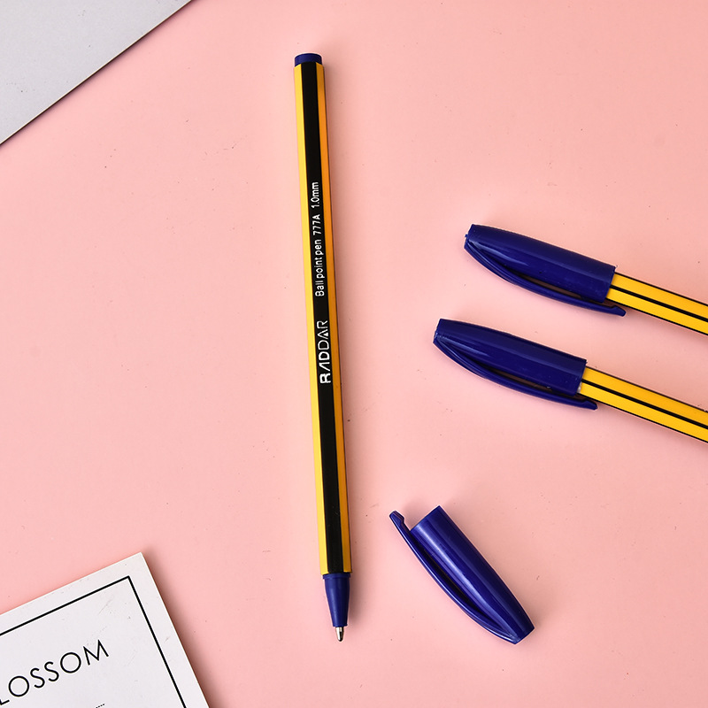 Foreign Trade Simple Ballpoint Pen Imitation Pencil Insert Plastic Rod Ballpoint Pen Custom Logo Advertising Marker Wholesale