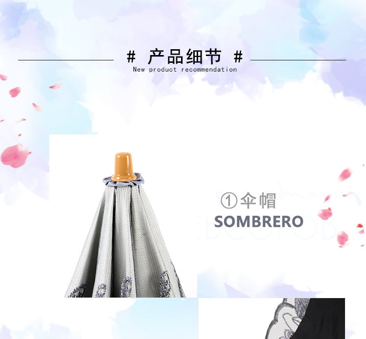 Aurora Factory Wholesale Embroidered Lace 1812 Double-Layer Black Glue UV-Proof Two-Fold Sun Umbrella Sun Umbrella Aurora Factory Wholesale Embroidered Lace 1812 Double-Layer Black Glue UV-Proof Two-Fold Sun Umbrella Sun Umbrella
