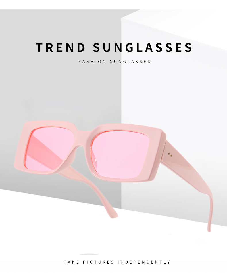 2021 Cross-Border Unisex Box Sunglasses Ins Fashionable Sunglasses Full-Frame UV-Proof Sunglasses