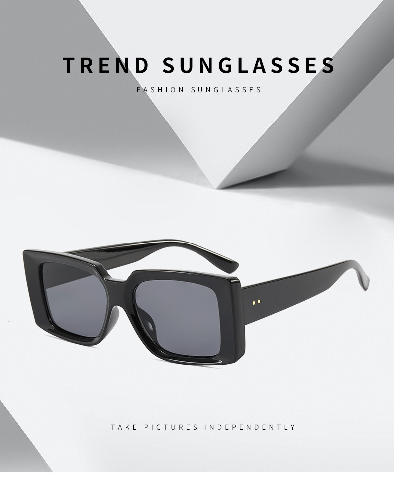 2021 Cross-Border Unisex Box Sunglasses Ins Fashionable Sunglasses Full-Frame UV-Proof Sunglasses