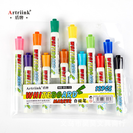 wb-802-12 color whiteboard pen environmental protection non-toxic ink mark clear easy to add ink large capacity student 