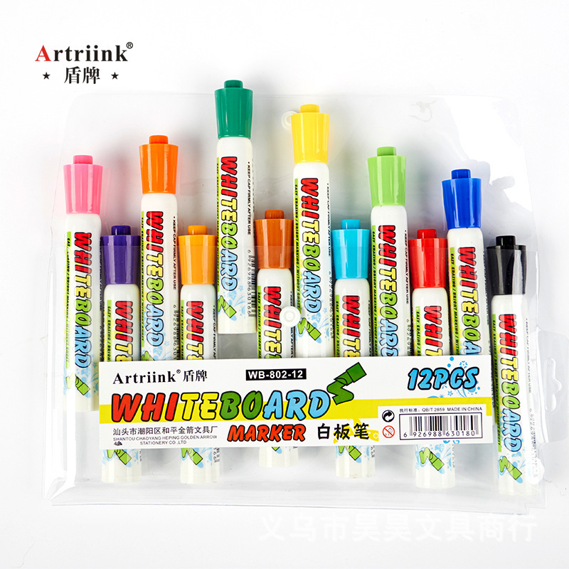 wb-802-12 color whiteboard pen environmental protection non-toxic ink mark clear easy to add ink large capacity student wb-802-12 color whiteboard pen environmental protection non-toxic ink mark clear easy to add ink large capacity student