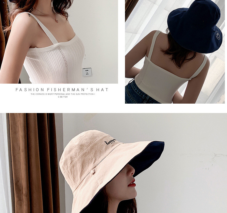 Summer Hat 2021 New Sun Hat Female Face Cover Sun-Proof UV Protection Sun Hat Double-Sided Smiley Beach Hat Summer Hat 2021 New Sun Hat Female Face Cover Sun-Proof UV Protection Sun Hat Double-Sided Smiley Beach Hat