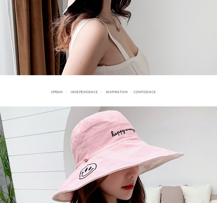 Summer Hat 2021 New Sun Hat Female Face Cover Sun-Proof UV Protection Sun Hat Double-Sided Smiley Beach Hat Summer Hat 2021 New Sun Hat Female Face Cover Sun-Proof UV Protection Sun Hat Double-Sided Smiley Beach Hat