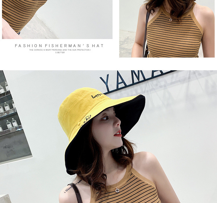 Summer Hat 2021 New Sun Hat Female Face Cover Sun-Proof UV Protection Sun Hat Double-Sided Smiley Beach Hat Summer Hat 2021 New Sun Hat Female Face Cover Sun-Proof UV Protection Sun Hat Double-Sided Smiley Beach Hat