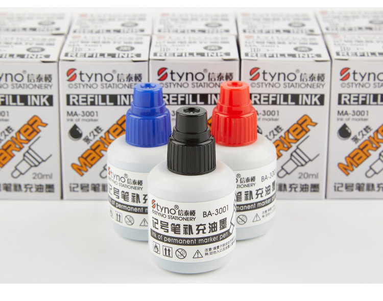 Xintailou marker ink supplement wholesale oily 20 ml black blue red big - head pen supplement ink Xintailou marker ink supplement wholesale oily 20 ml black blue red big - head pen supplement ink