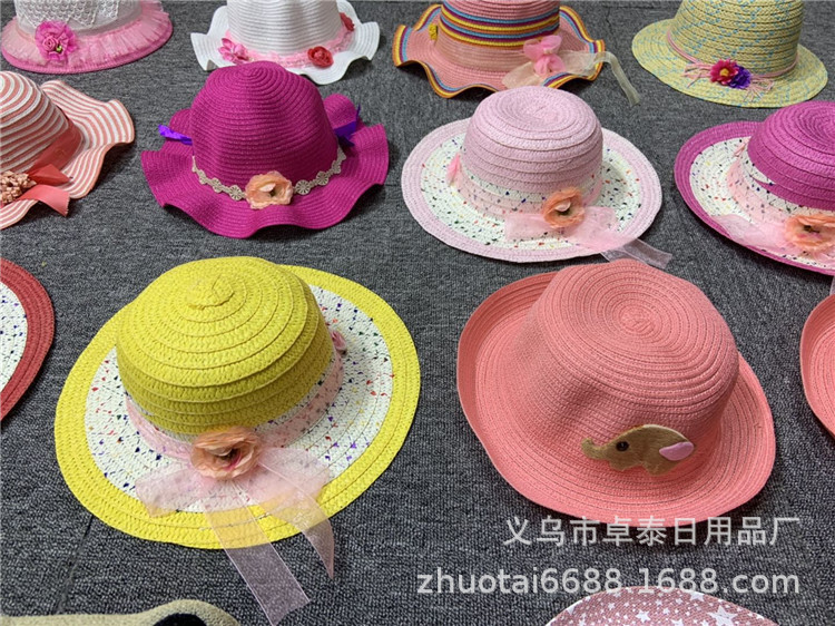 Summer Women's Straw Hat UV-Proof Stall Sun Hat Beach Summer Hat Running Rivers and Lakes Children's Hat Wholesale Summer Women's Straw Hat UV-Proof Stall Sun Hat Beach Summer Hat Running Rivers and Lakes Children's Hat Wholesale