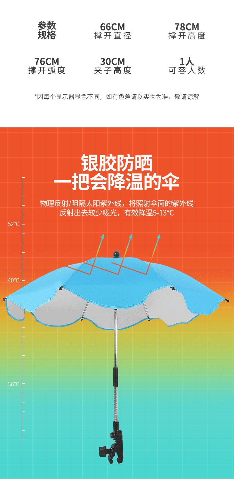 Baby Stroller Umbrella Baby Walking Tool Trolley Sunshade Children's Car UV-Proof Sun-Proof Universal Umbrella Baby Stroller Umbrella Baby Walking Tool Trolley Sunshade Children's Car UV-Proof Sun-Proof Universal Umbrella