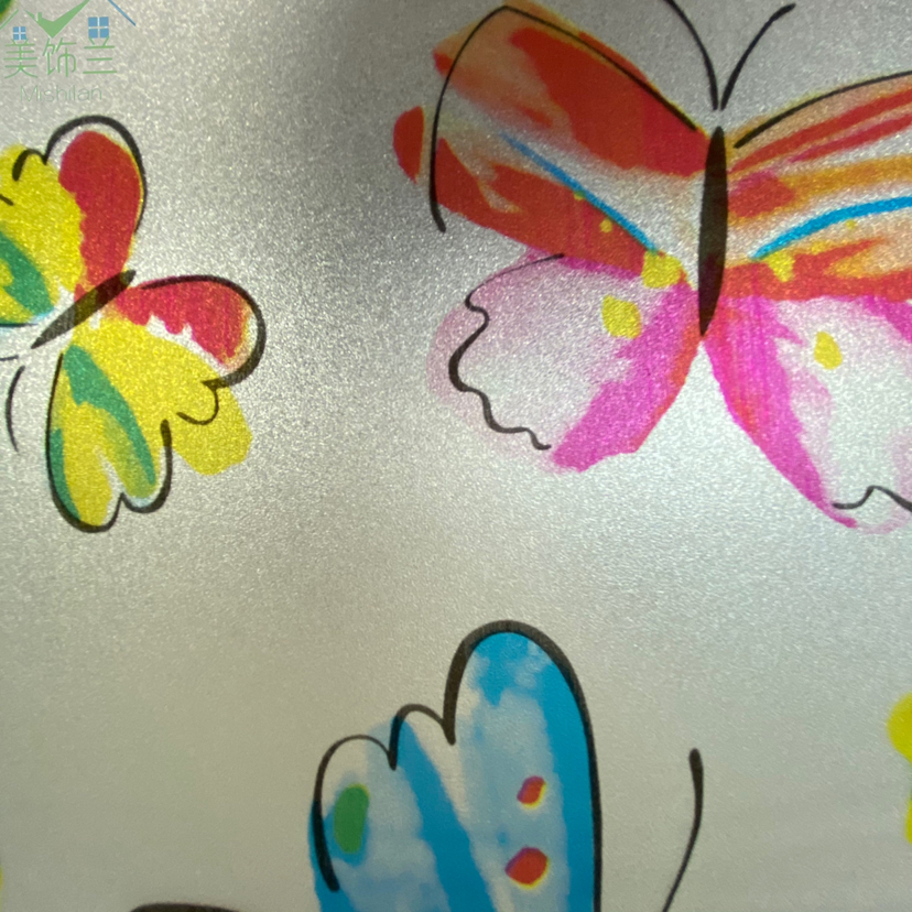 Printed Static Window Sticker Decoration Bathroom Glass Film Window Anti-Peeping Sun-Proof Transparent UV-Proof