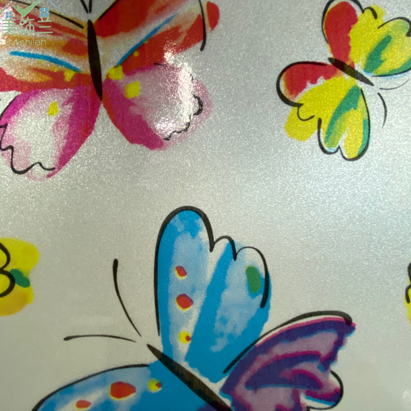 Printed Static Window Sticker Decoration Bathroom Glass Film Window Anti-Peeping Sun-Proof Transparent UV-Proof