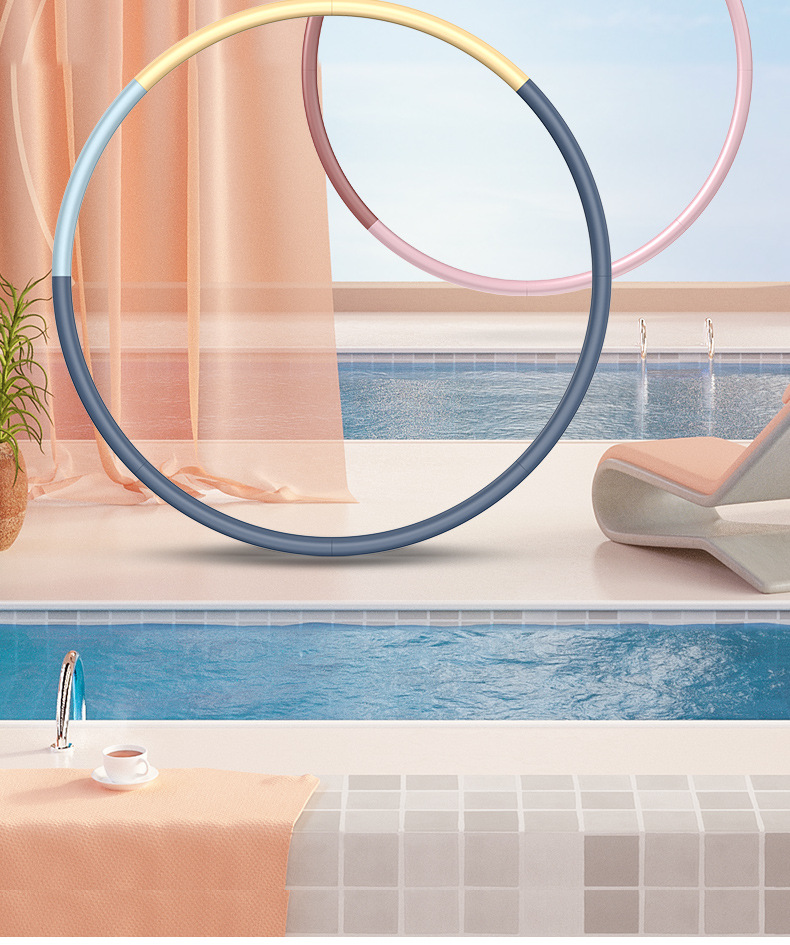 Removable 8-Section Hula Hoop Belly Contracting Waist Hula Hoop Stainless Steel Tube High Elastic Foam Household Adult Hula Hoop