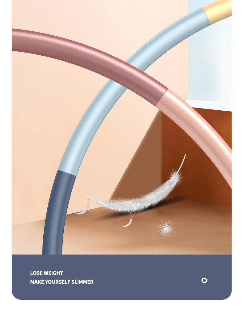 Removable 8-Section Hula Hoop Belly Contracting Waist Hula Hoop Stainless Steel Tube High Elastic Foam Household Adult Hula Hoop