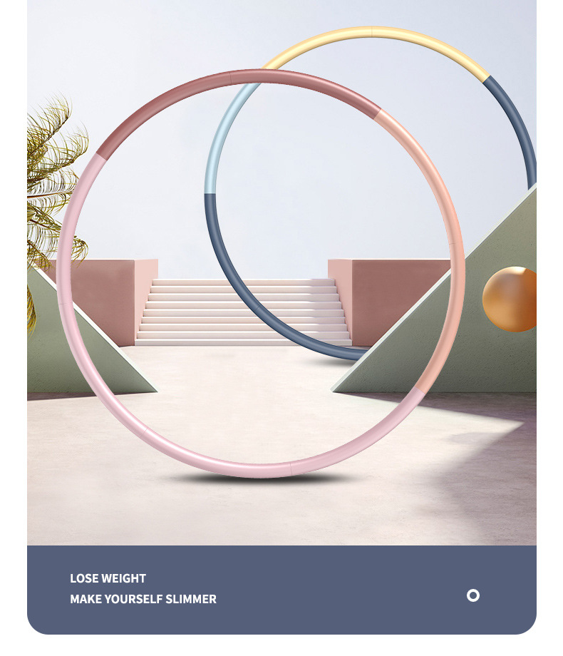 Removable 8-Section Hula Hoop Belly Contracting Waist Hula Hoop Stainless Steel Tube High Elastic Foam Household Adult Hula Hoop