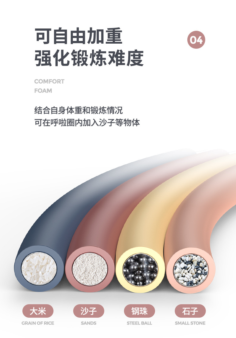 Removable 8-Section Hula Hoop Belly Contracting Waist Hula Hoop Stainless Steel Tube High Elastic Foam Household Adult Hula Hoop