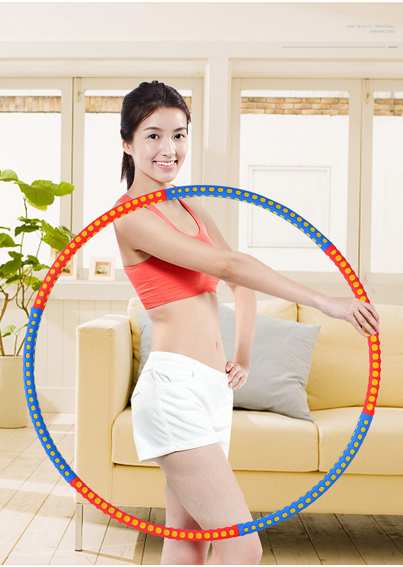 6-8 Stainless Steel Hula Hoop Detachable Thickened Sponge Increased Adult Female Body-Building Loop Foreign Trade Factory Wholesale
