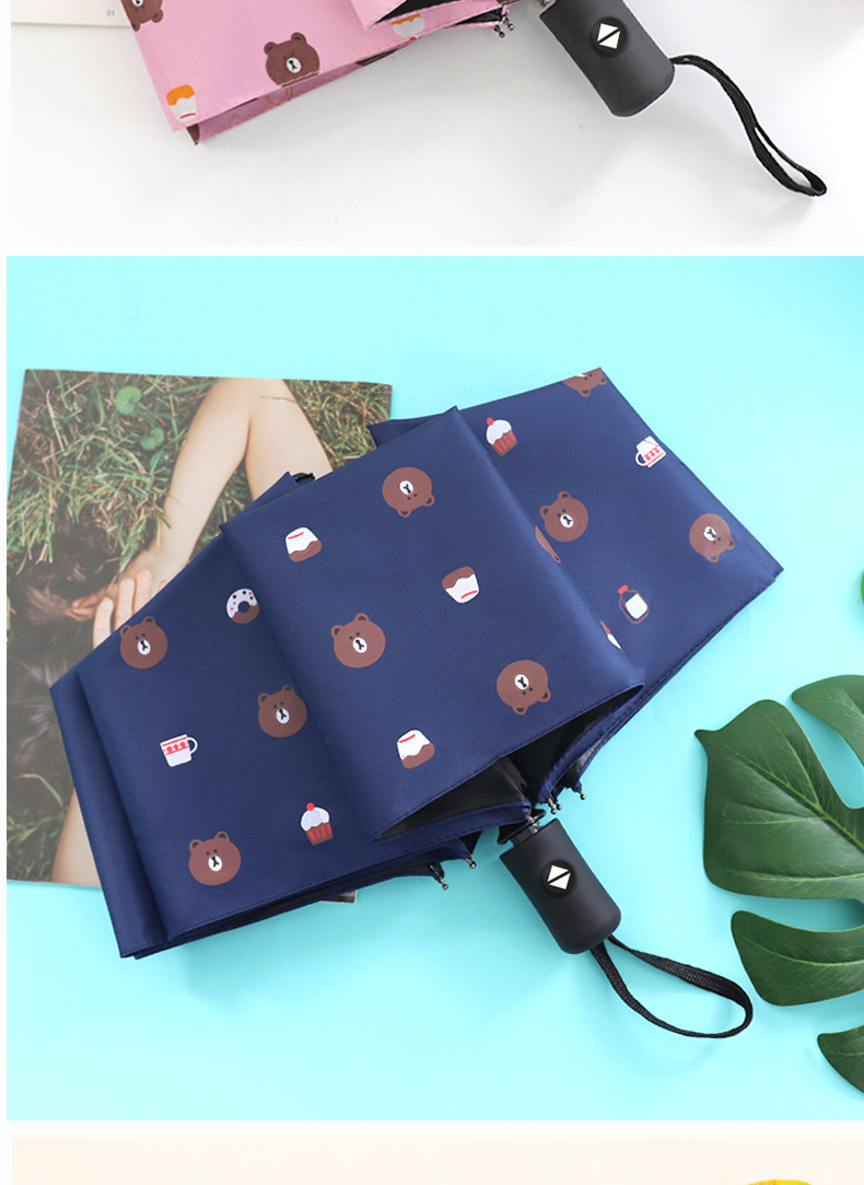 Full-Automatic Brown Bear Sun Protection UV-Proof Sunshade Men's and Women's Dual-Use Logo Printing Advertising Umbrella Full-Automatic Brown Bear Sun Protection UV-Proof Sunshade Men's and Women's Dual-Use Logo Printing Advertising Umbrella