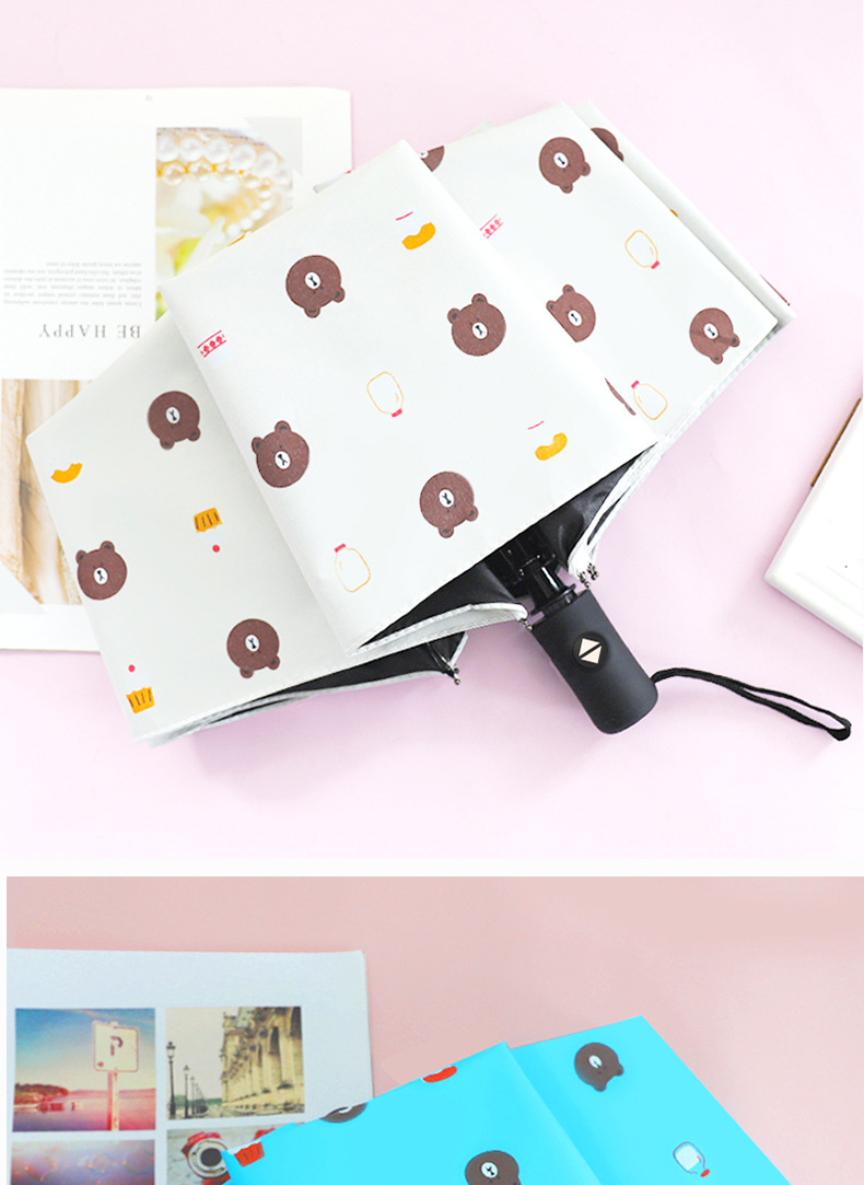 Full-Automatic Brown Bear Sun Protection UV-Proof Sunshade Men's and Women's Dual-Use Logo Printing Advertising Umbrella Full-Automatic Brown Bear Sun Protection UV-Proof Sunshade Men's and Women's Dual-Use Logo Printing Advertising Umbrella