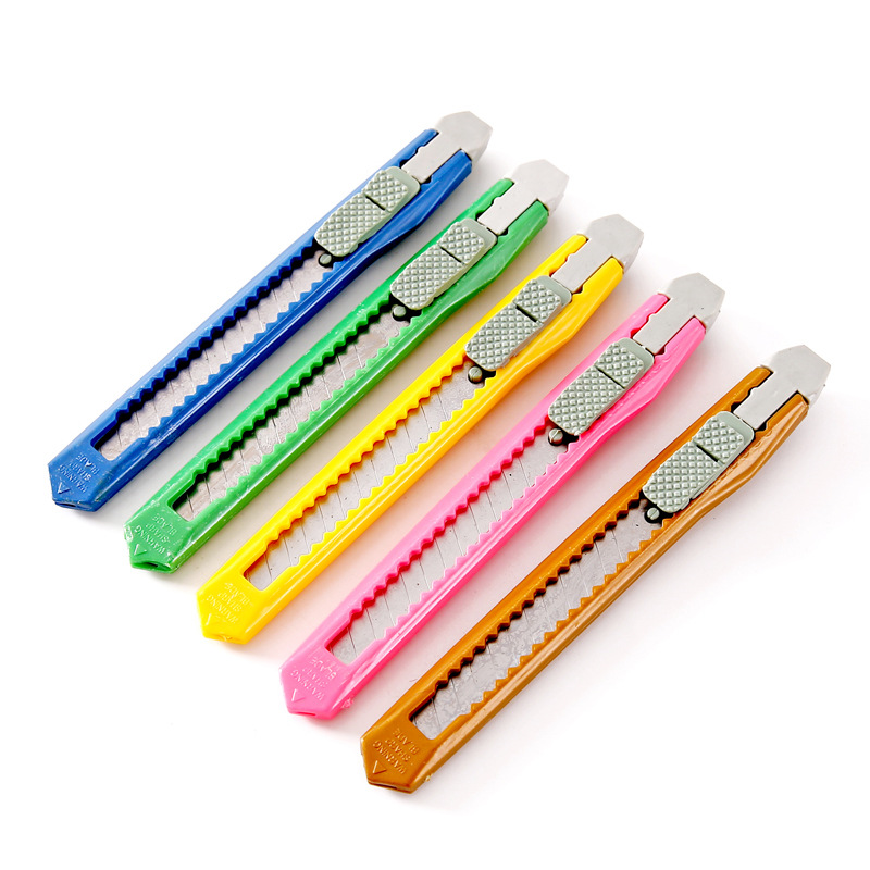 Portable Compact Art Knife Metal Utility Knife Office Stationery Handmade Paper Cutter Candy Color Wallpaper Knife Stall