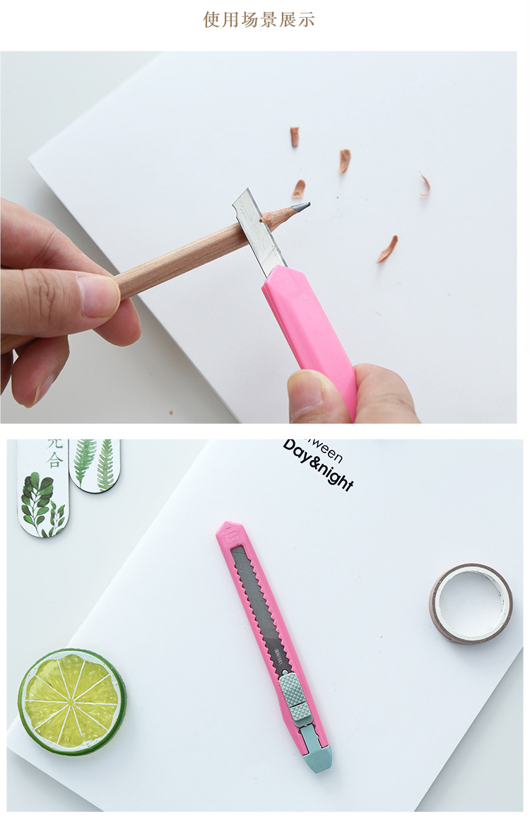 Portable Compact Art Knife Metal Utility Knife Office Stationery Handmade Paper Cutter Candy Color Wallpaper Knife Stall