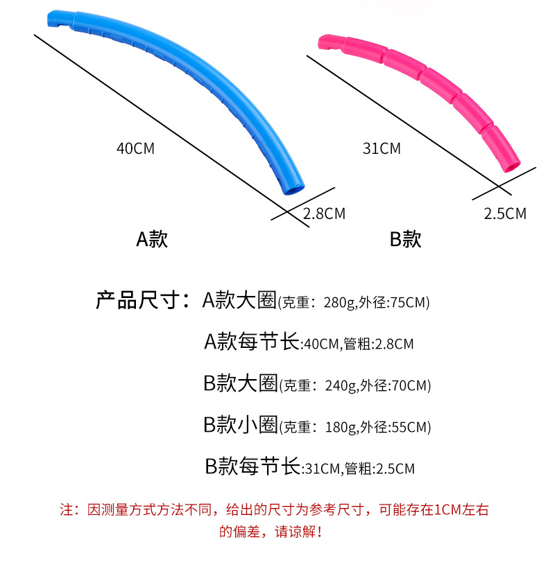 Ruiyuan Hula hoop Children's new soft plastic fitness equipment ladies can be disassembled massage will not fall off the hula hoop Ruiyuan Hula hoop Children's new soft plastic fitness equipment ladies can be disassembled massage will not fall off the hula hoop