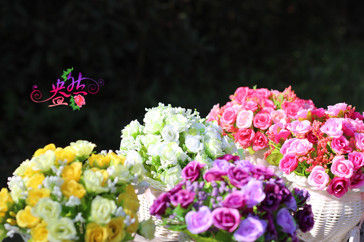 Artificial Flower Small Float Set Bicycle Woven Flower Basket Fake Flower Diamond Rose Wholesale Flower Ceiling Artificial Flower Small Float Set Bicycle Woven Flower Basket Fake Flower Diamond Rose Wholesale Flower Ceiling