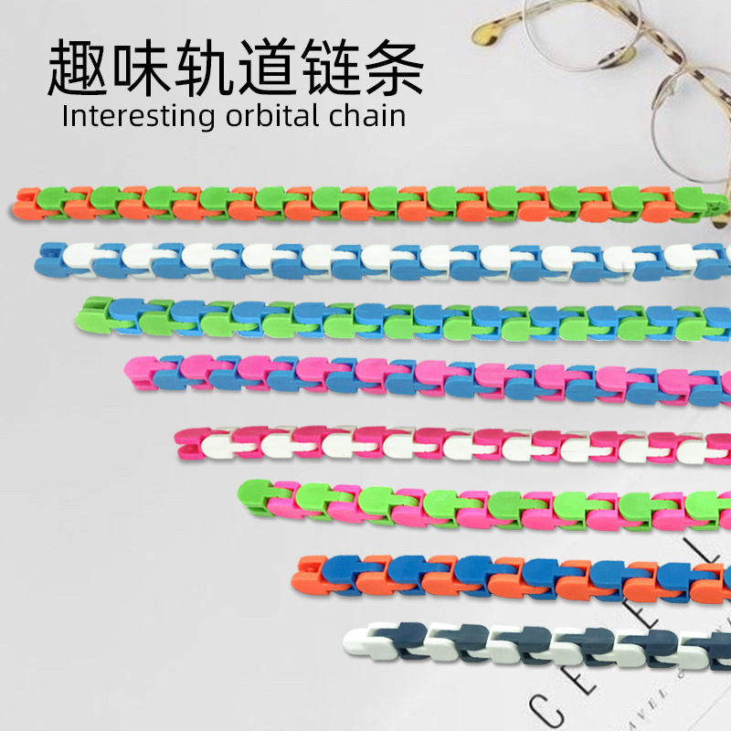 Cross-Border Products 24-Section Bicycle Track Chain Wackytrack Fluid Bracelet Bone Joint Vent Toy