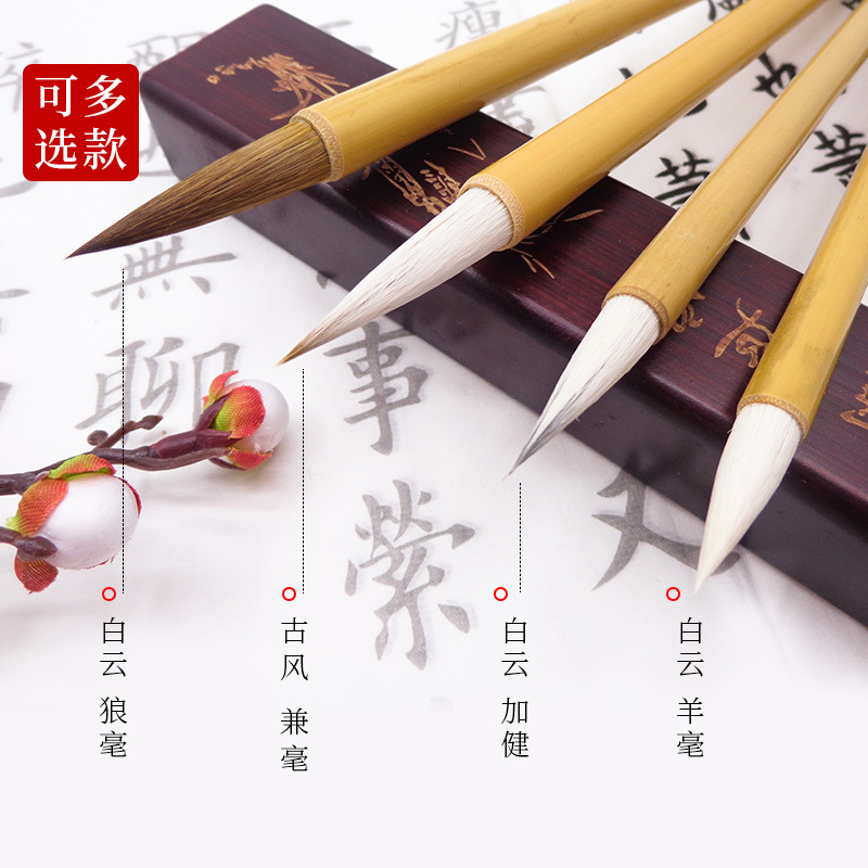 Factory Wholesale Weizhuang Baiyun Writing Brush Weasel's Hair Student Writing Brush Wholesale Beginner Baiyun Writing Brush Weasel's Hair Writing Brush