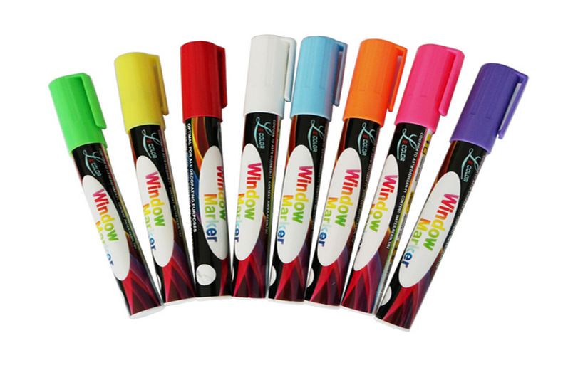 Blackboard Special Highlighter LED Electronic Board Luminous Pen Glass Plate Liquid Writing Pen a Set of Eight-Color Brush