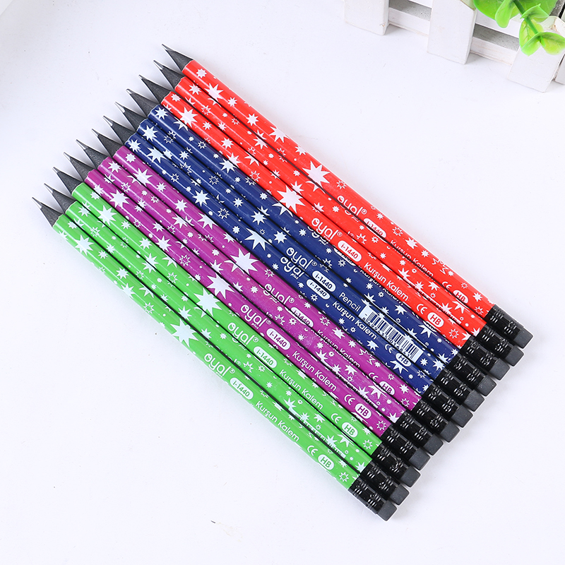 Black Wood Pencil round Brush Pot Positive Posture HB Writing Pencil Primary School Children Safety Nontoxic Pencil