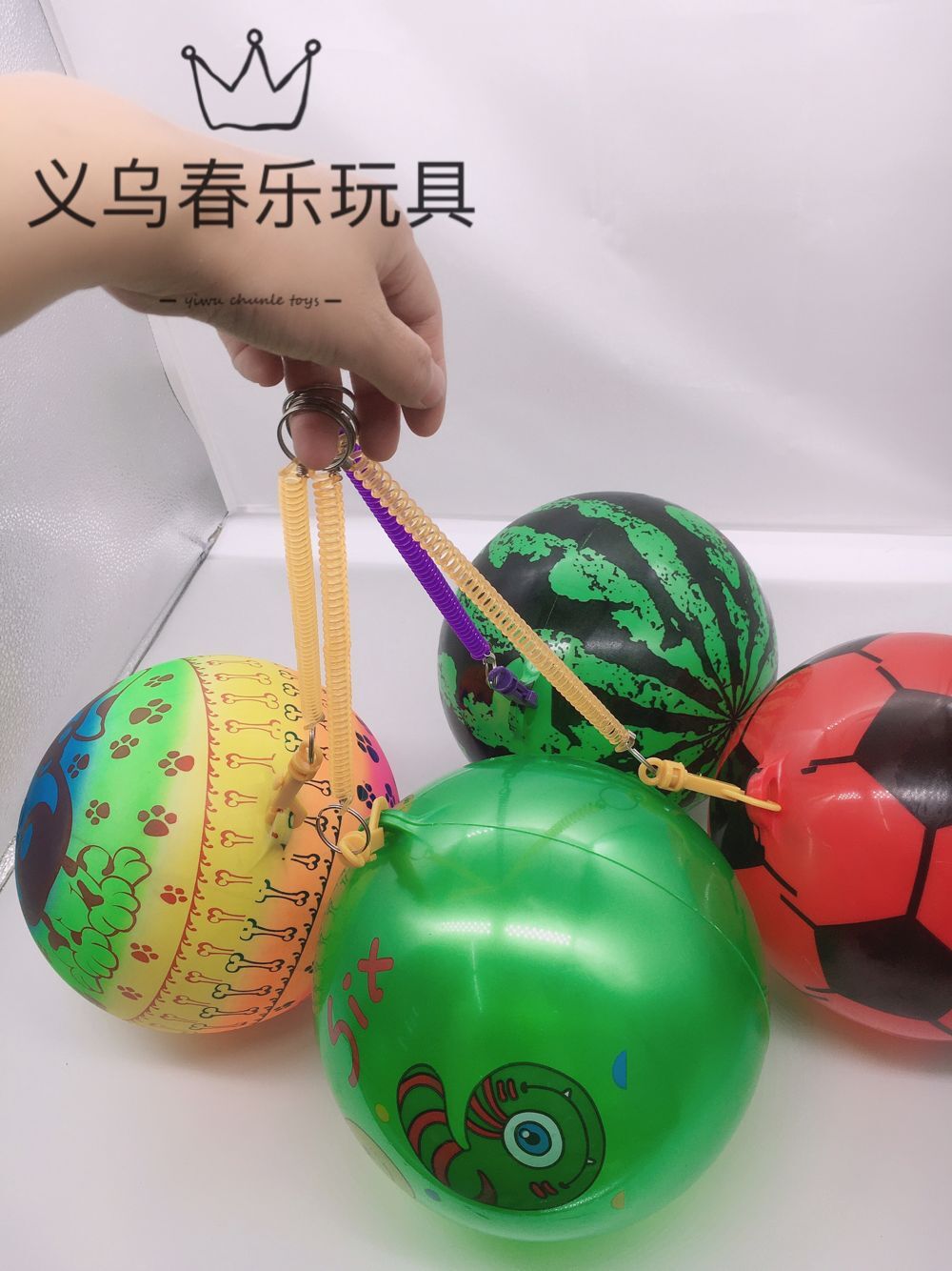 SOURCE Factory 22cm Training Exercise Belt Chain Football Children PVC Inflatable Toy Kindergarten Watermelon Pat Ball SOURCE Factory 22cm Training Exercise Belt Chain Football Children PVC Inflatable Toy Kindergarten Watermelon Pat Ball