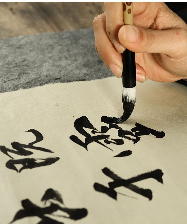 Factory Wholesale Large, Medium and Small Baiyun Writing Brush Weasel's Hair Sheep Hair Doubled Both Writing Brush Beginner Practice Writing Brush Student Writing Brush