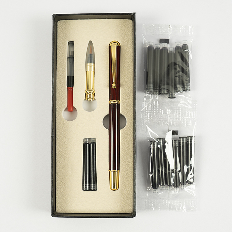 Portable Pen-Type Writing Brush Regular Script in Small Characters Calligraphy Copy Scripture Wolf Hair Brush with Copybook Set Can Add Ink Beautiful Soft Pen to Send on Behalf Portable Pen-Type Writing Brush Regular Script in Small Characters Calligraphy Copy Scripture Wolf Hair Brush with Copybook Set Can Add Ink Beautiful Soft Pen to Send on Behalf