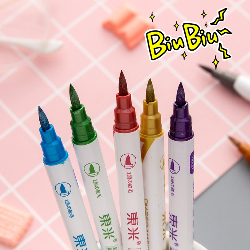 Dongmi 560 Color Double-Headed Pen Type Writing Brush Double-Headed Design, a Multi-Purpose Factory Direct Supply, First-Hand Supply